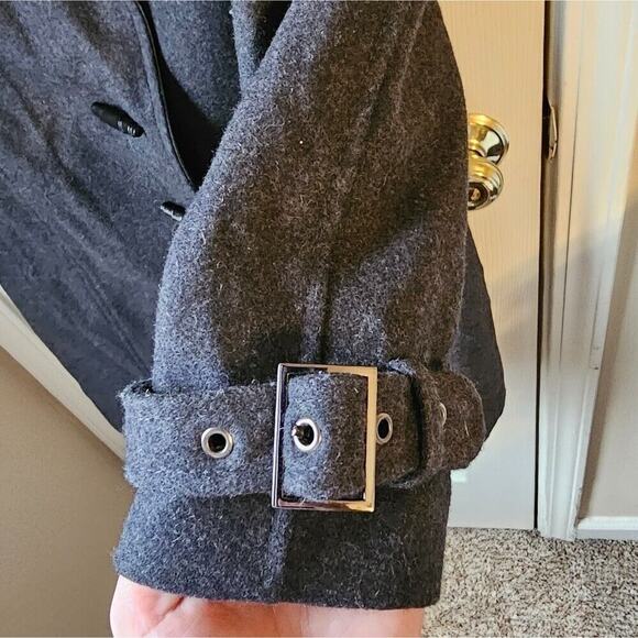Rare Miss Sixty Wool Coat Women's S Military Grunge Toggle Button Belt Detail - Picture 7 of 14